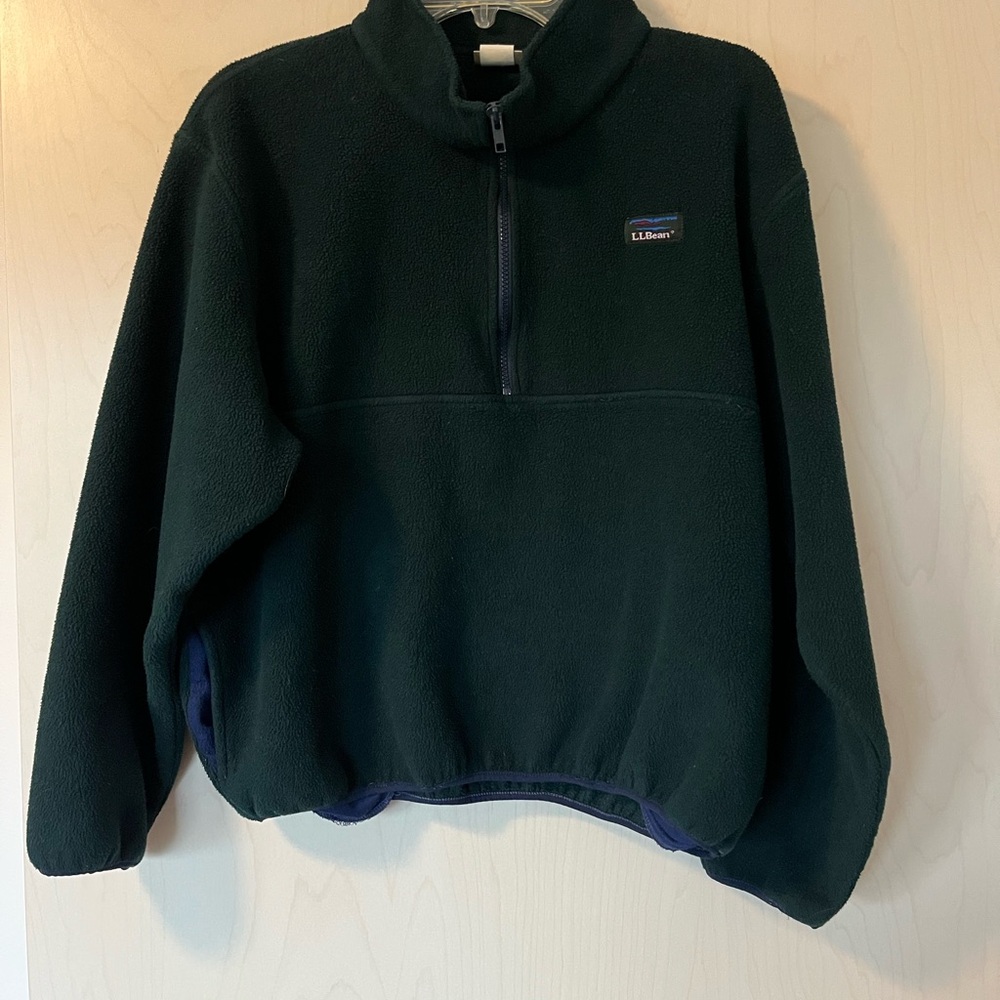 L.L. Bean Dark Green Zip-Up Fleece